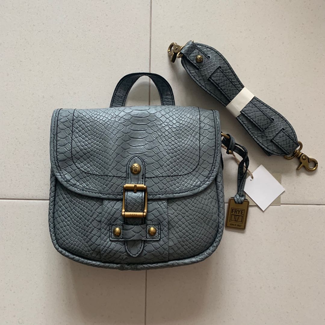 Instock BNWT FRYE Dark Grey Textured Crocodile Snakeskin