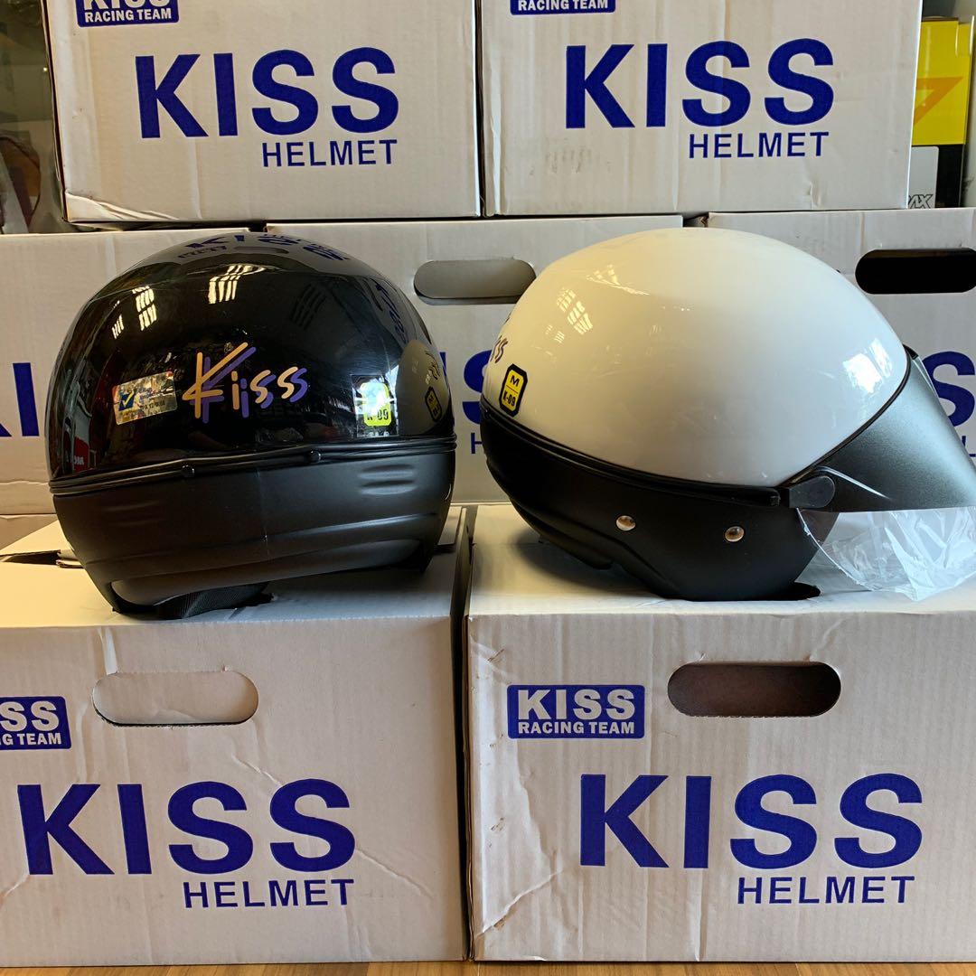 SOLD OUT Kiss halfcut Helmet arrived , Motorcycles, Motorcycle Accessories on Carousell