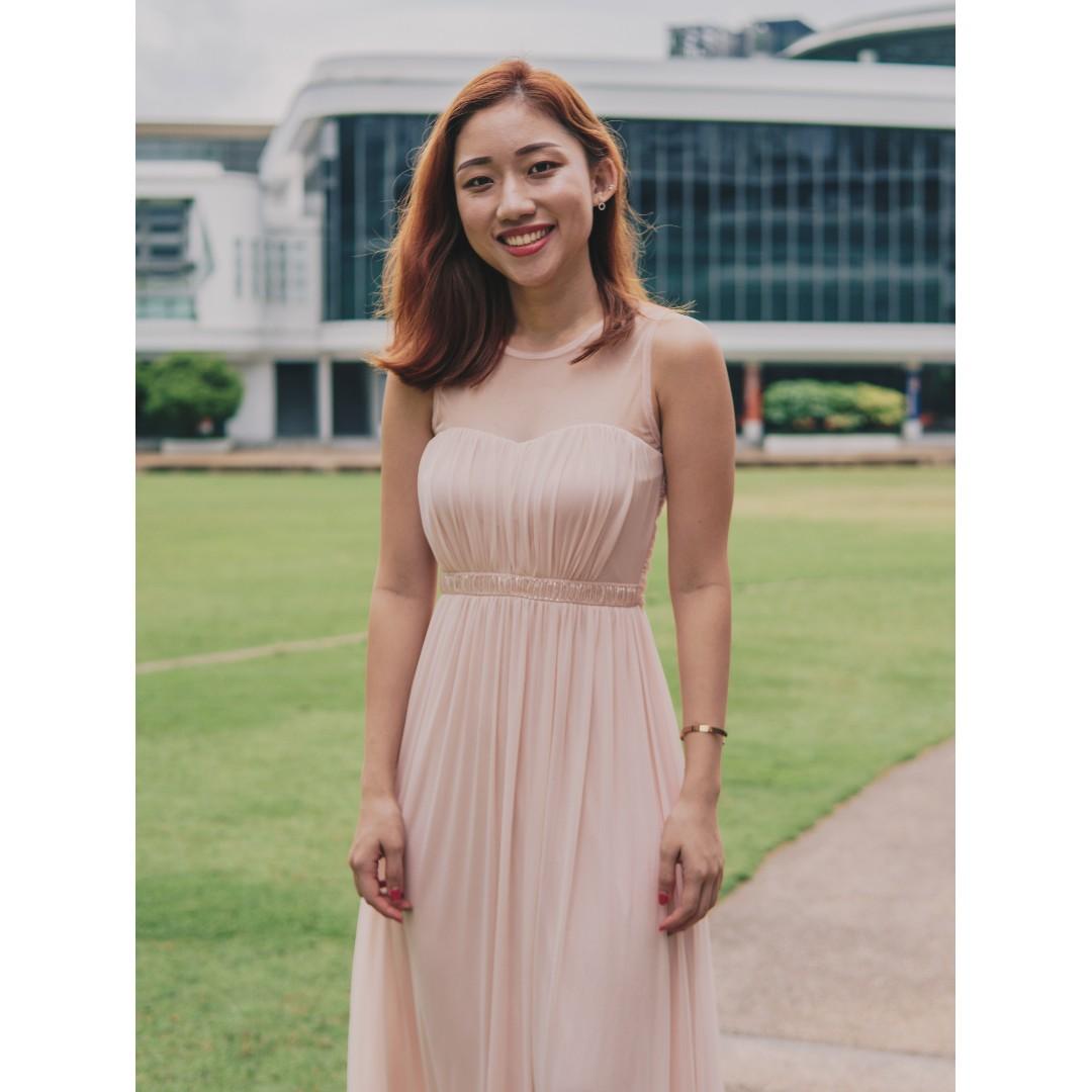 Le Voeu Light Peach Bridesmaid Maxi Dress Women S Fashion