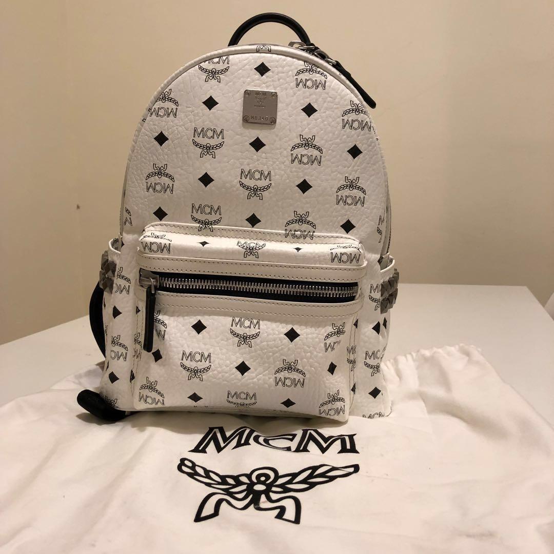 mcm backpack white