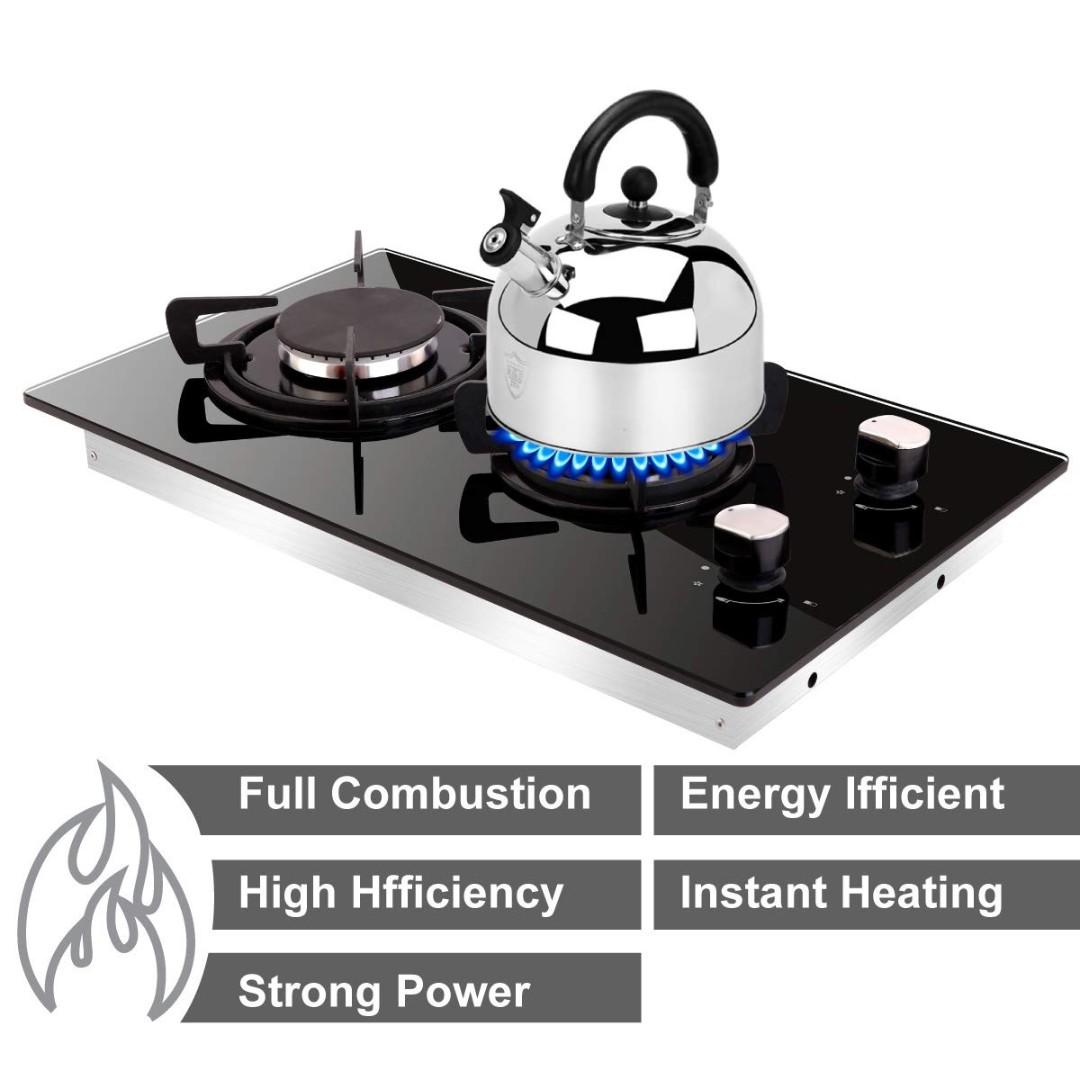 Noxton 30cm Built In Domino Gas Cooktop Stove Top 2 Sealed Burners