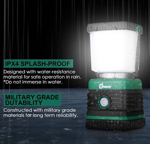 Odoland Ultra Bright 1000 Lumen Camping Lantern with Brightness Adjustment, Battery Powered LED