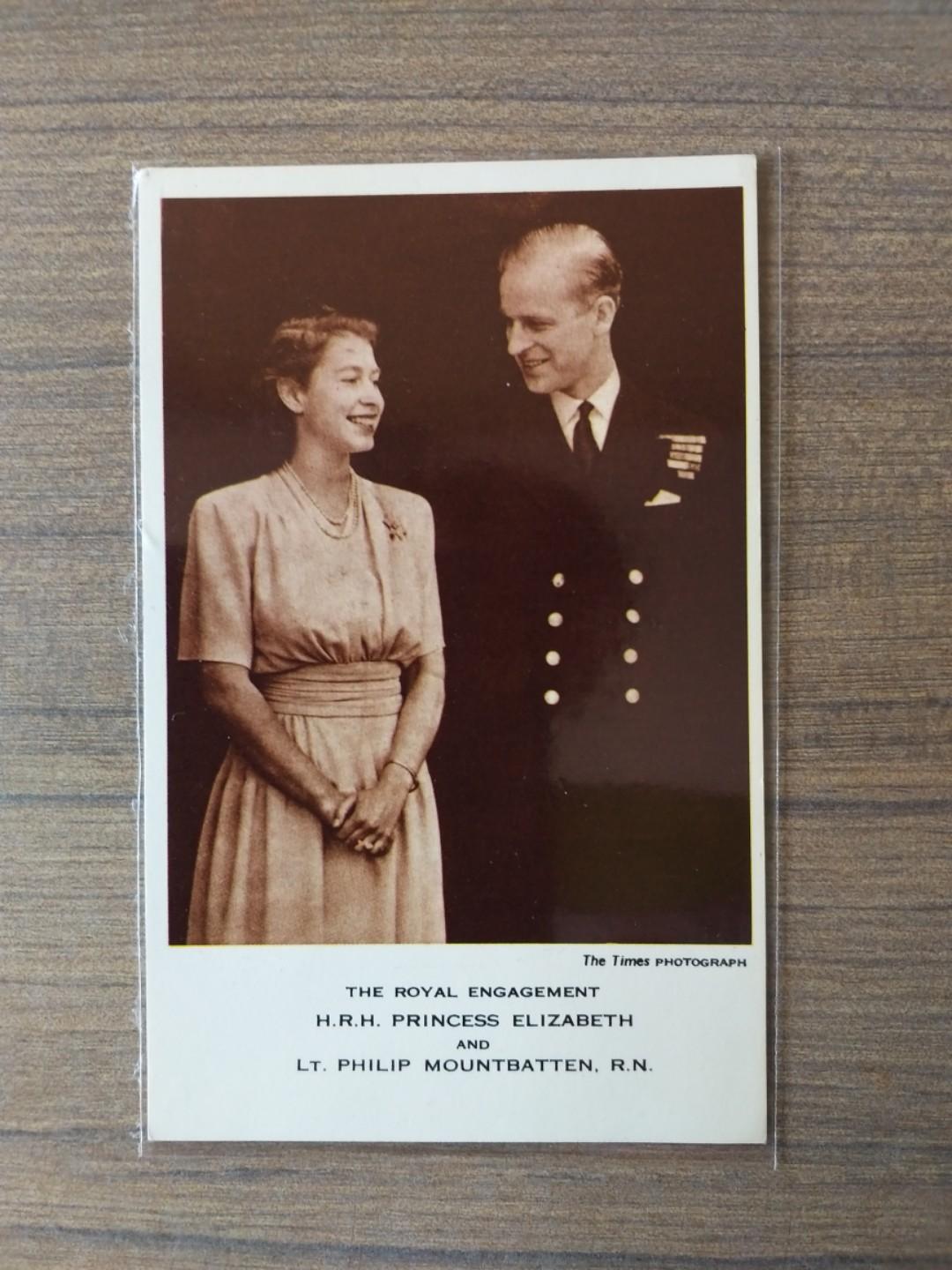 Old Postcard Princess Elizabeth Lt Philip Mountbatten Vintage Collectibles Vintage Collectibles On Carousell