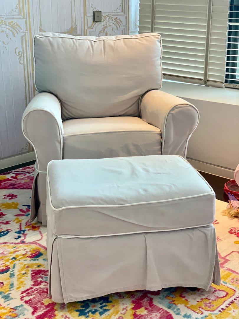 Pottery Barn Baby Glider With Ottoman On Carousell