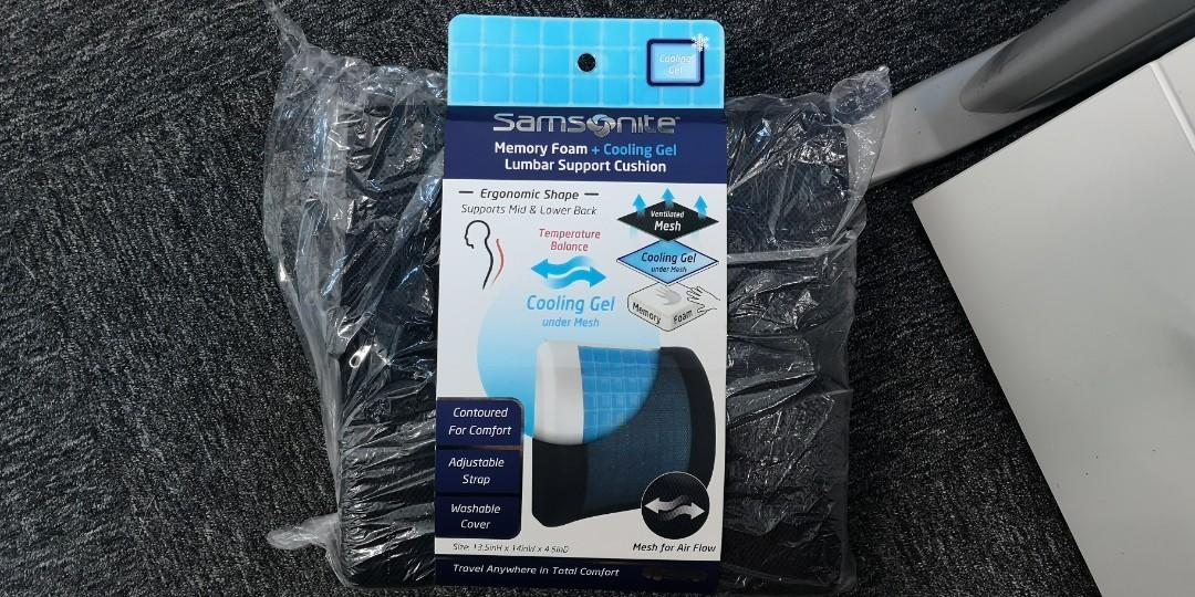 Samsonite memory foam cooling gel lumbar hot sale support cushion
