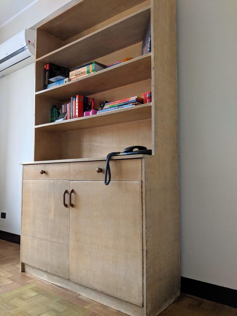 Tall Wooden Shelf / Kitchen Table (Category: Shelves, Cabinets & Racks) located in San Juan City. Submitted by derrick.sp (Listing ID 242015934, Image 3). Description: For Sale (REPRICED) 7ft Wooden Shelf Solid wood and plywood, Quite heavy and sturdy Dimensions: H 84in, W 48in, D 16.5in (drawers/cabinet) /12.5in (shelf) Has signs of old age Sightly negotiable Pick up in San Juan or Delivery via Lalamove.