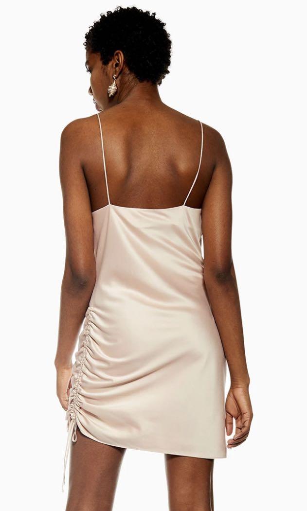 Topshop ruched on sale satin mini dress