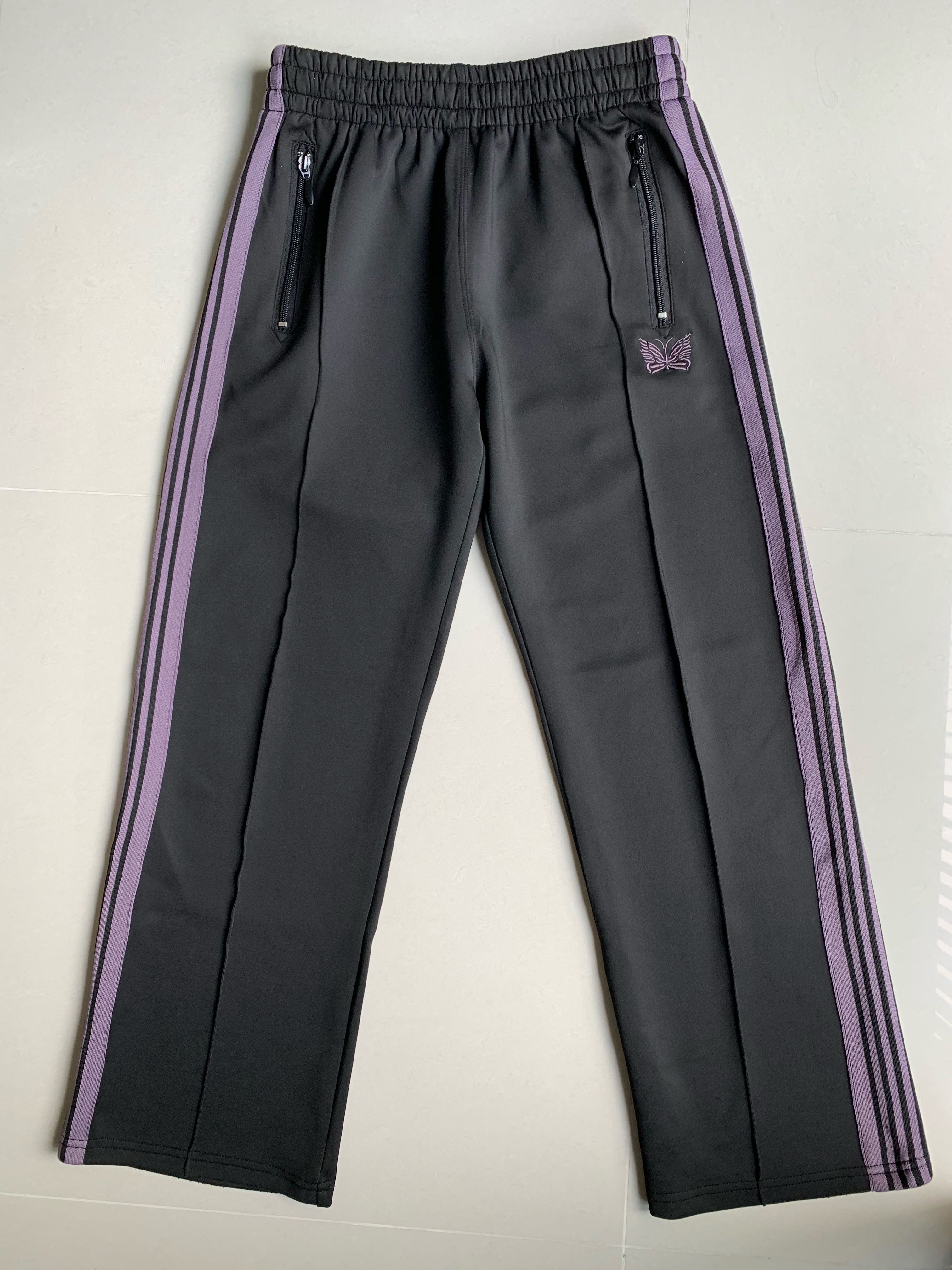 Purple and 2024 black track pants