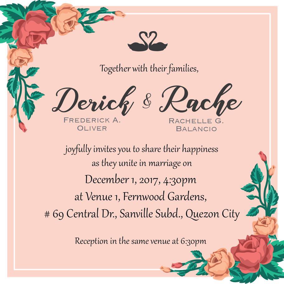 Wedding Invitation And Prints Design Set Hobbies Toys Stationary Craft Art Prints On Carousell