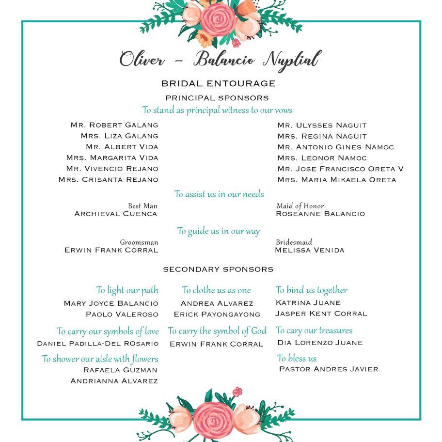Wedding Invitation Sample Format Entourage