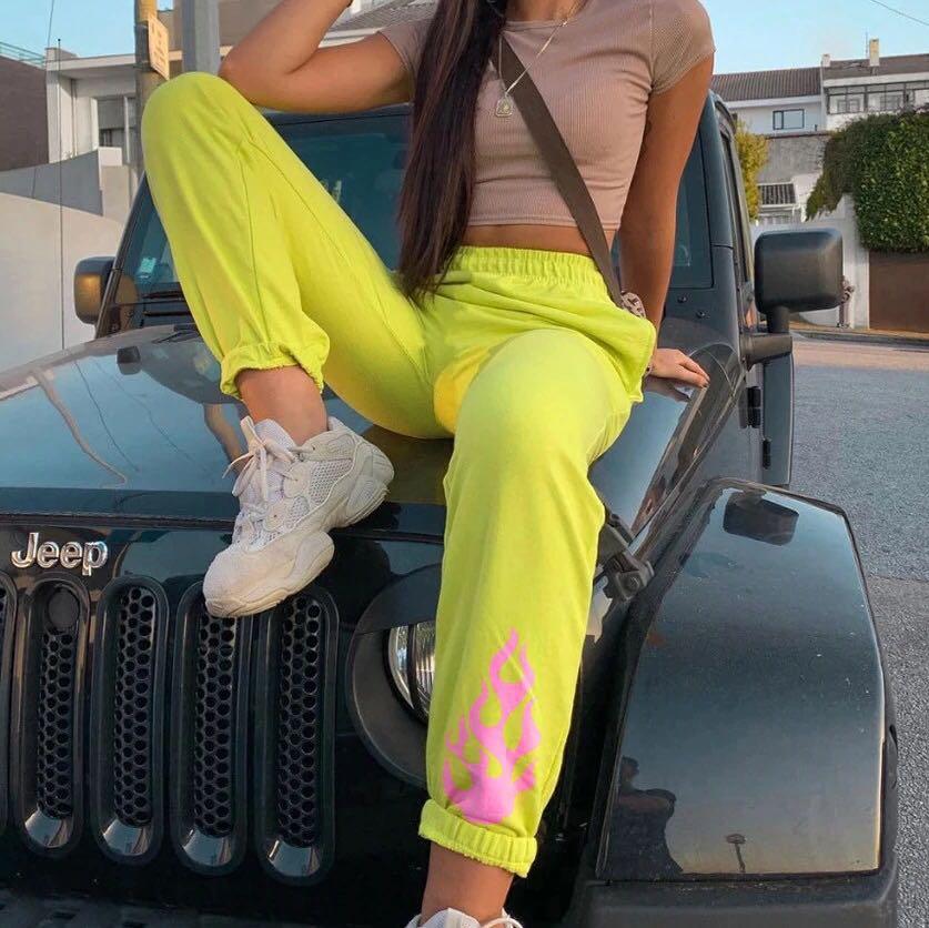 neon sweatpants womens