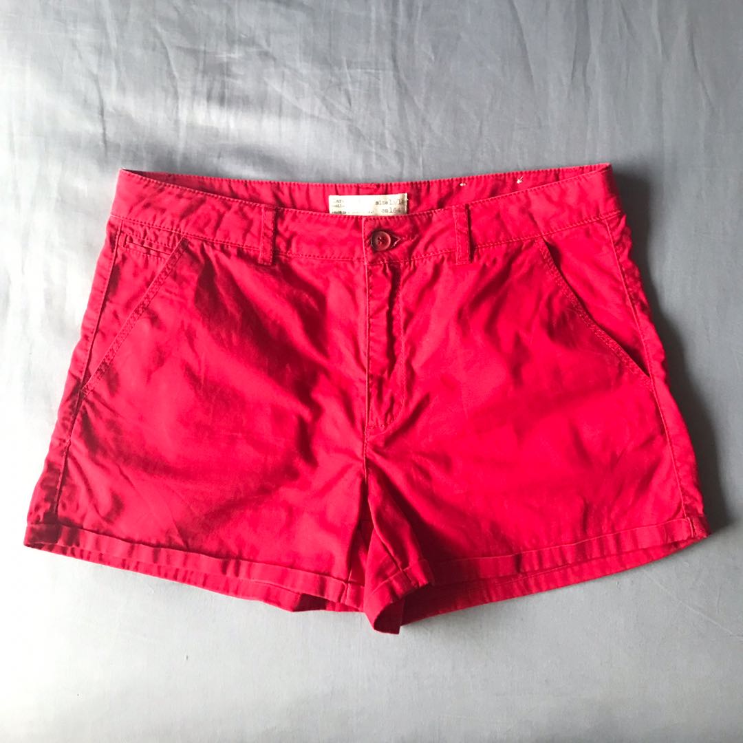 Zara Girls Red Shorts, Women's Fashion, Bottoms, Other Bottoms on Carousell