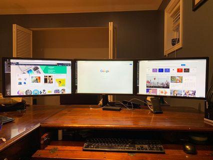 3x23" Dell Monitors with Arm - $225