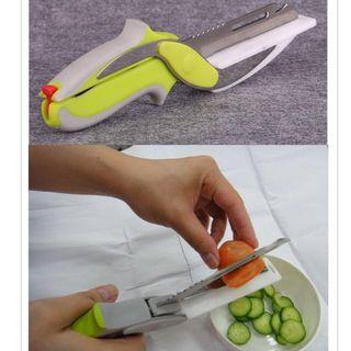攜帶式砧板剪刀+鋼圈磨刀器