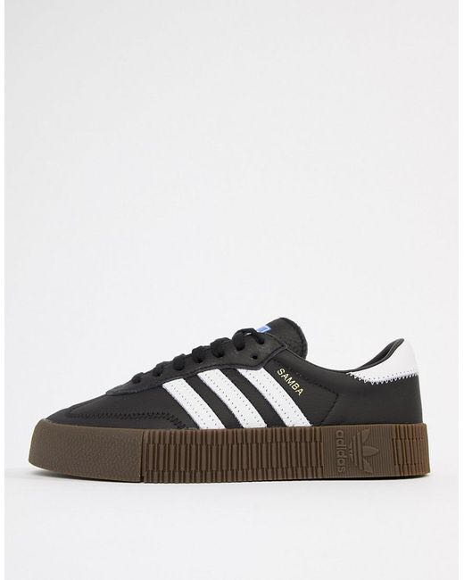 Adidas originals sambarose hotsell black trainers