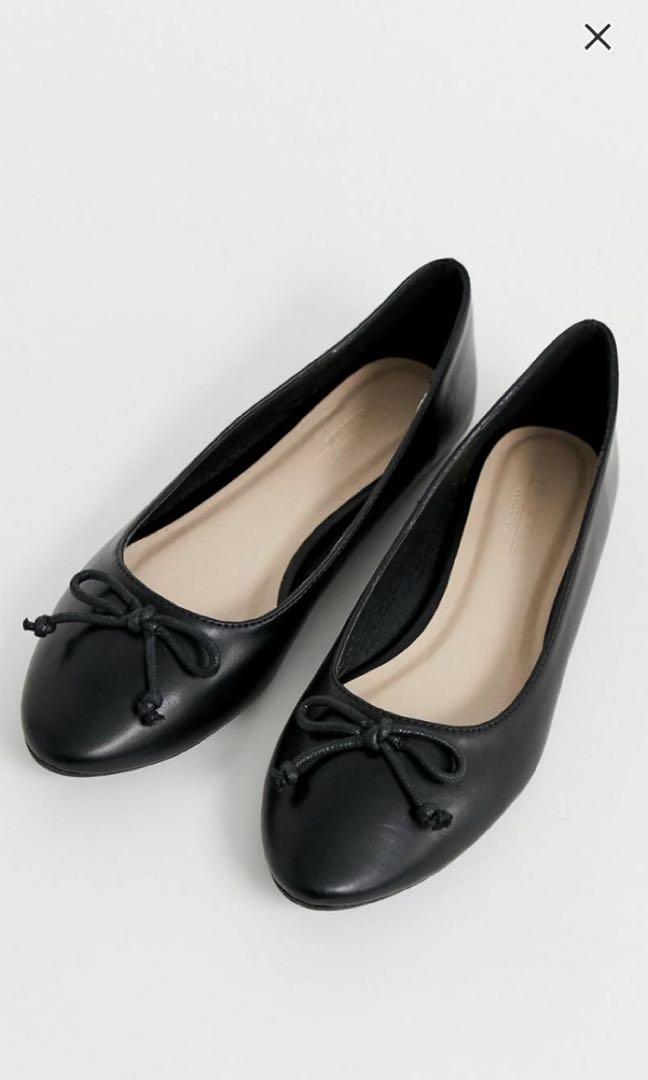 ASOS Truffle Collection Easy Ballet Flats Black Women s Fashion