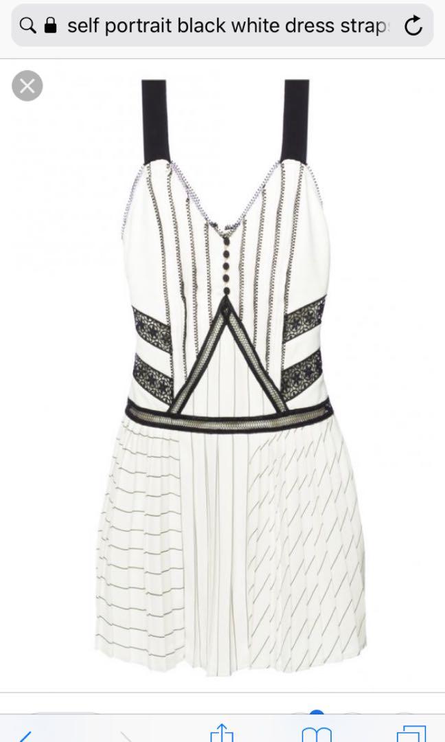 self portrait dress black white