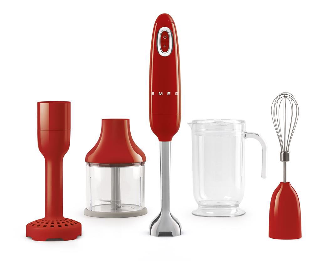 BRAND NEW WARRANTY FREE SHIIPPING SMEG HBF02 HAND BLENDER RED/CREAM