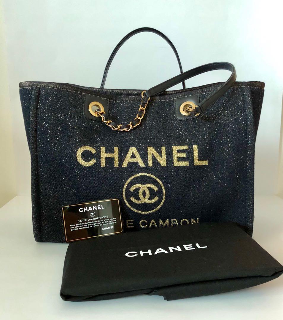 Chanel Canvas Deauville Tote Bag Luxury Bags Wallets Handbags