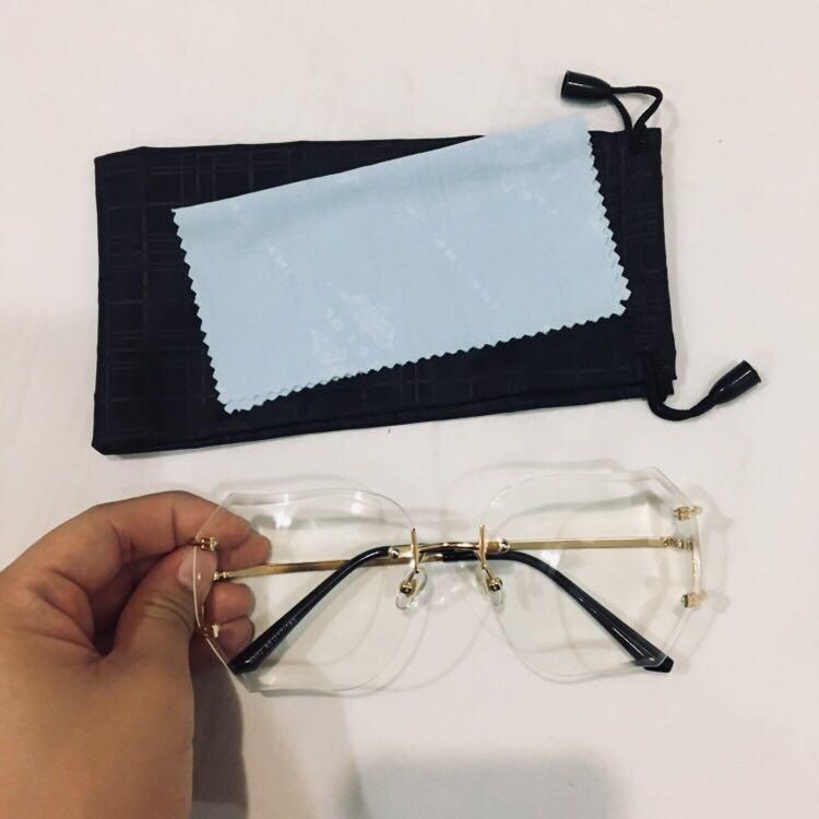 Clear no frame glasses clearance