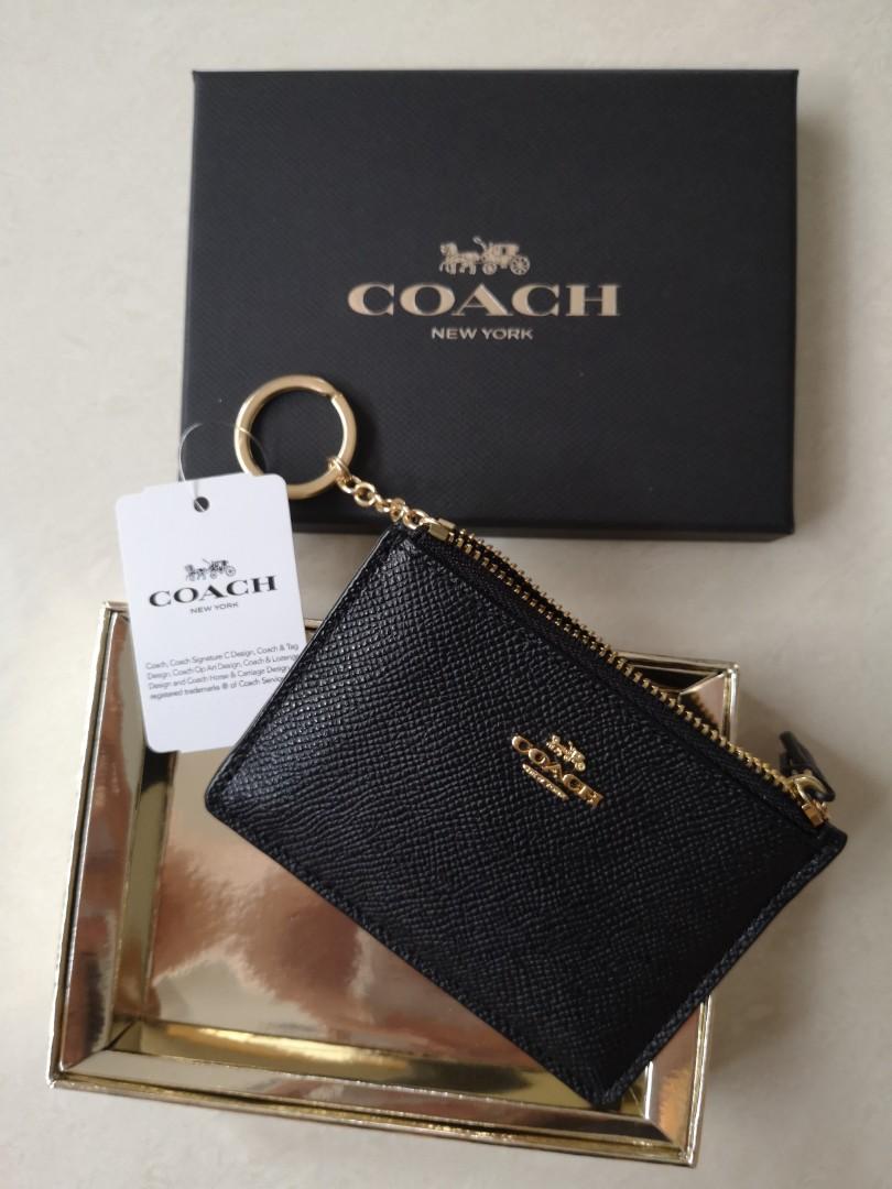 coach card holder black