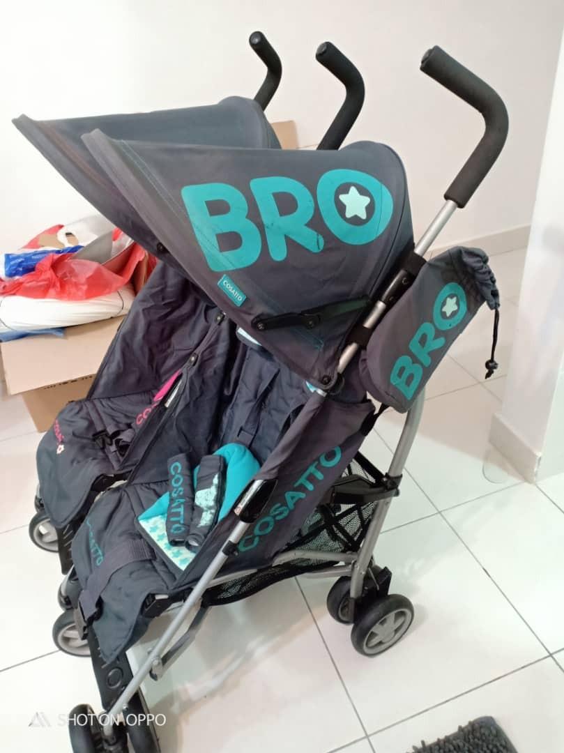 Bro and 2025 sis double pram