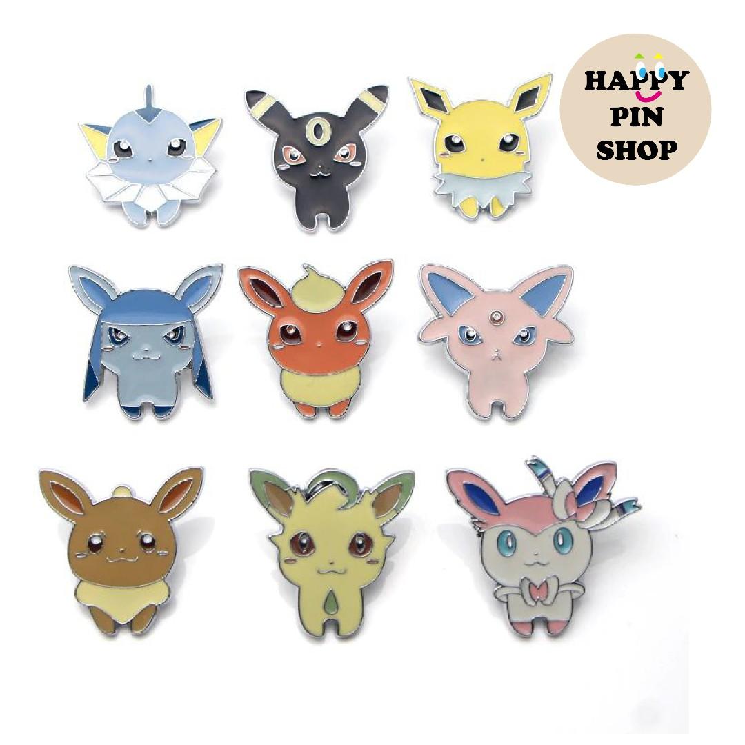 Chibi Eeveelution Enamel Pin Set Full Set