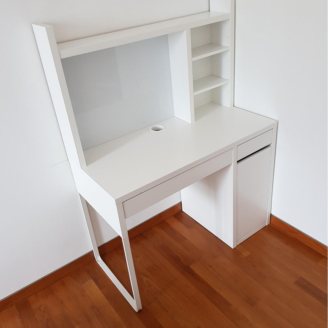 IKEA MICKE desk with shelf unit, Furniture & Home Living, Furniture