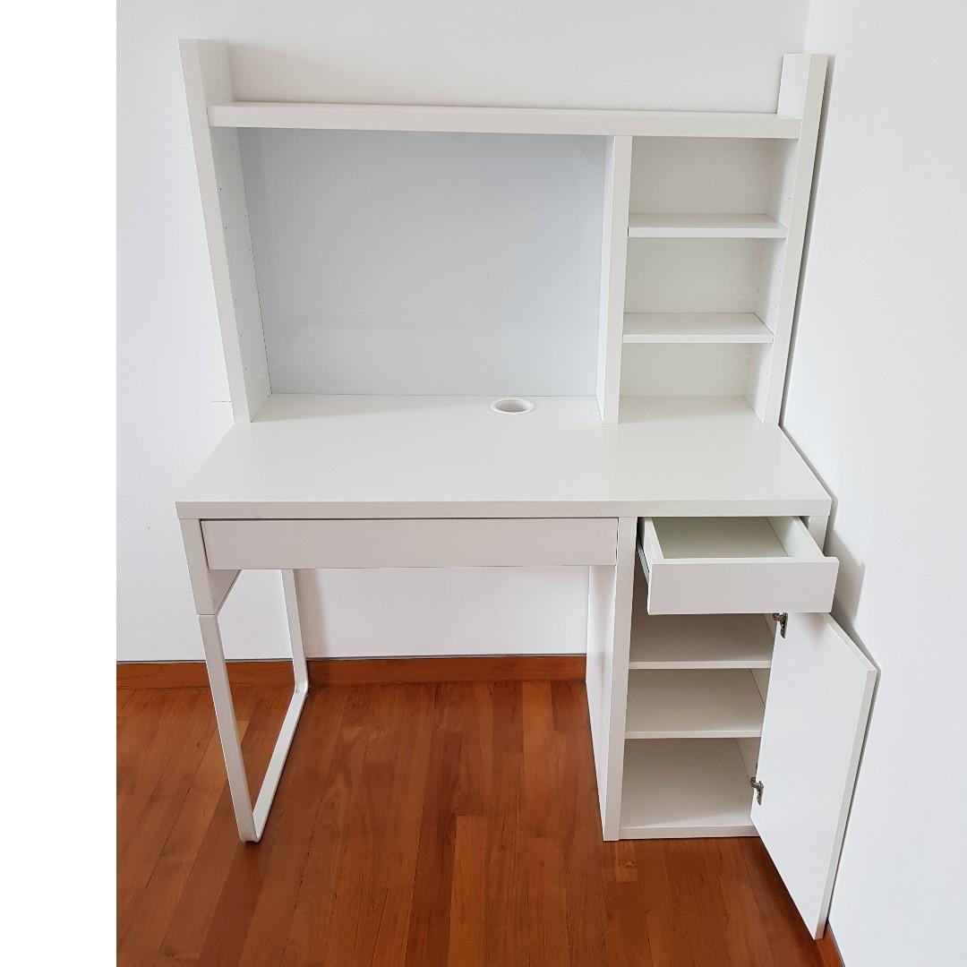 Ikea Micke Desk With Shelf Unit On Carousell