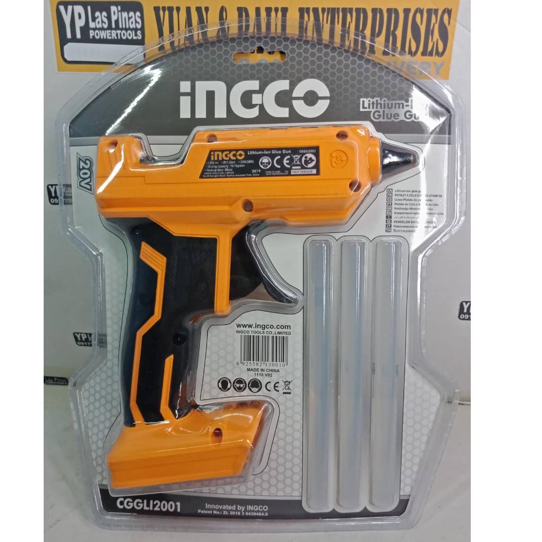 Ingco Cordless Glue Gun 20v Unit Only CGGLI2001 (Orange), Furniture