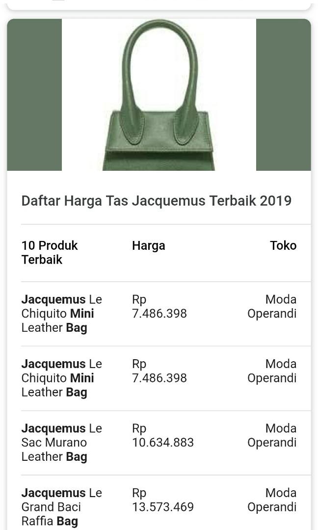 Harga jacquemus mini best sale bag