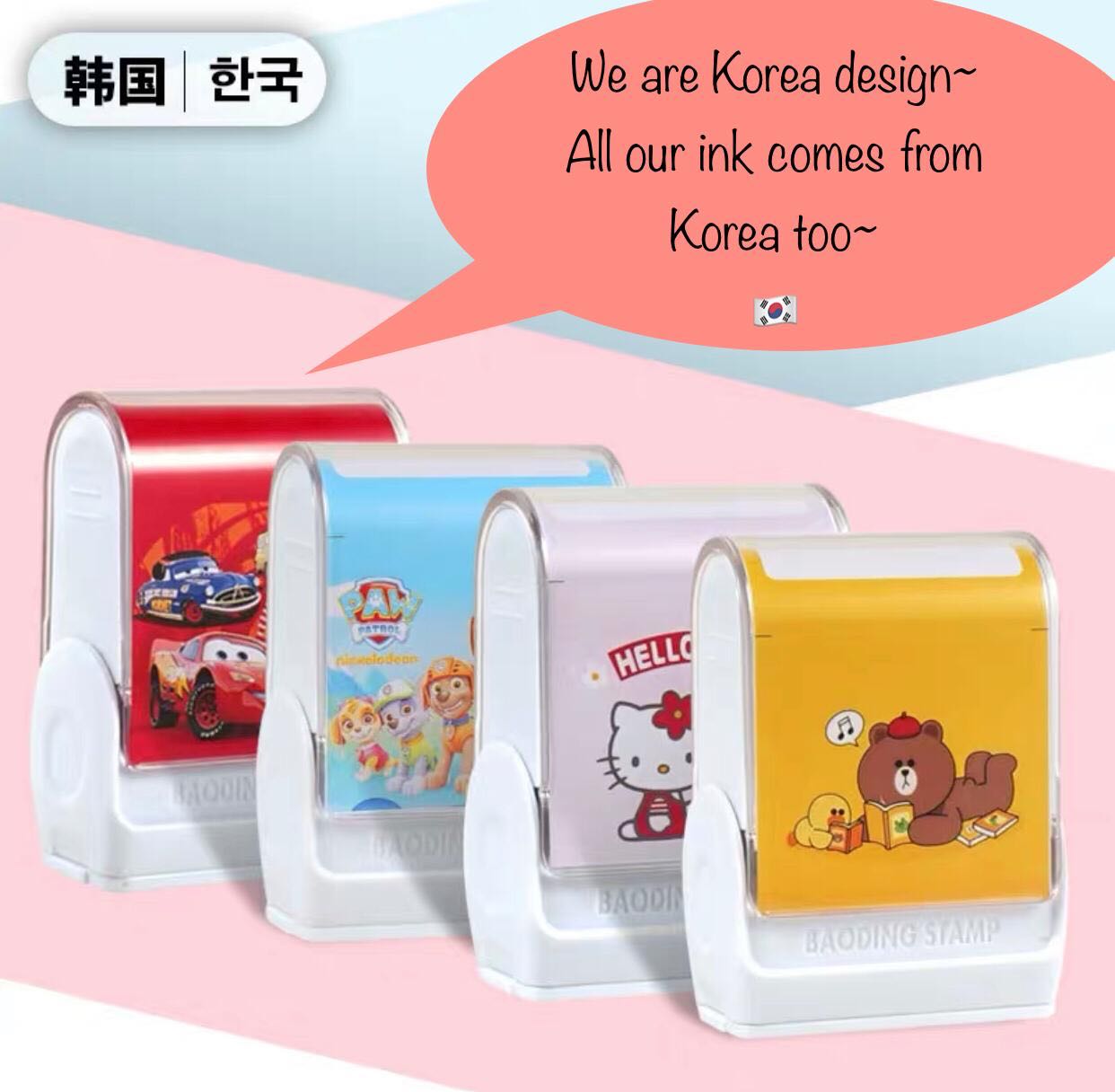 Korea Name Stamp For Clothes Uniform Pawpatrol Hellokitty Blaze