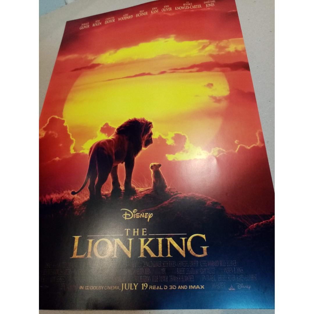 Lion King 19 Movie Poster Large 33cm X 50cm Hobbies Toys Toys Games On Carousell