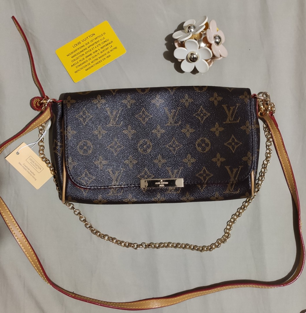 Louis Vuitton sling bag Lv sling bag with red trim and leather and