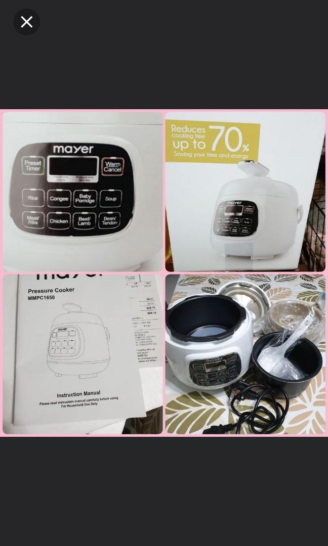 Mayer pressure cooker instruction manual sale