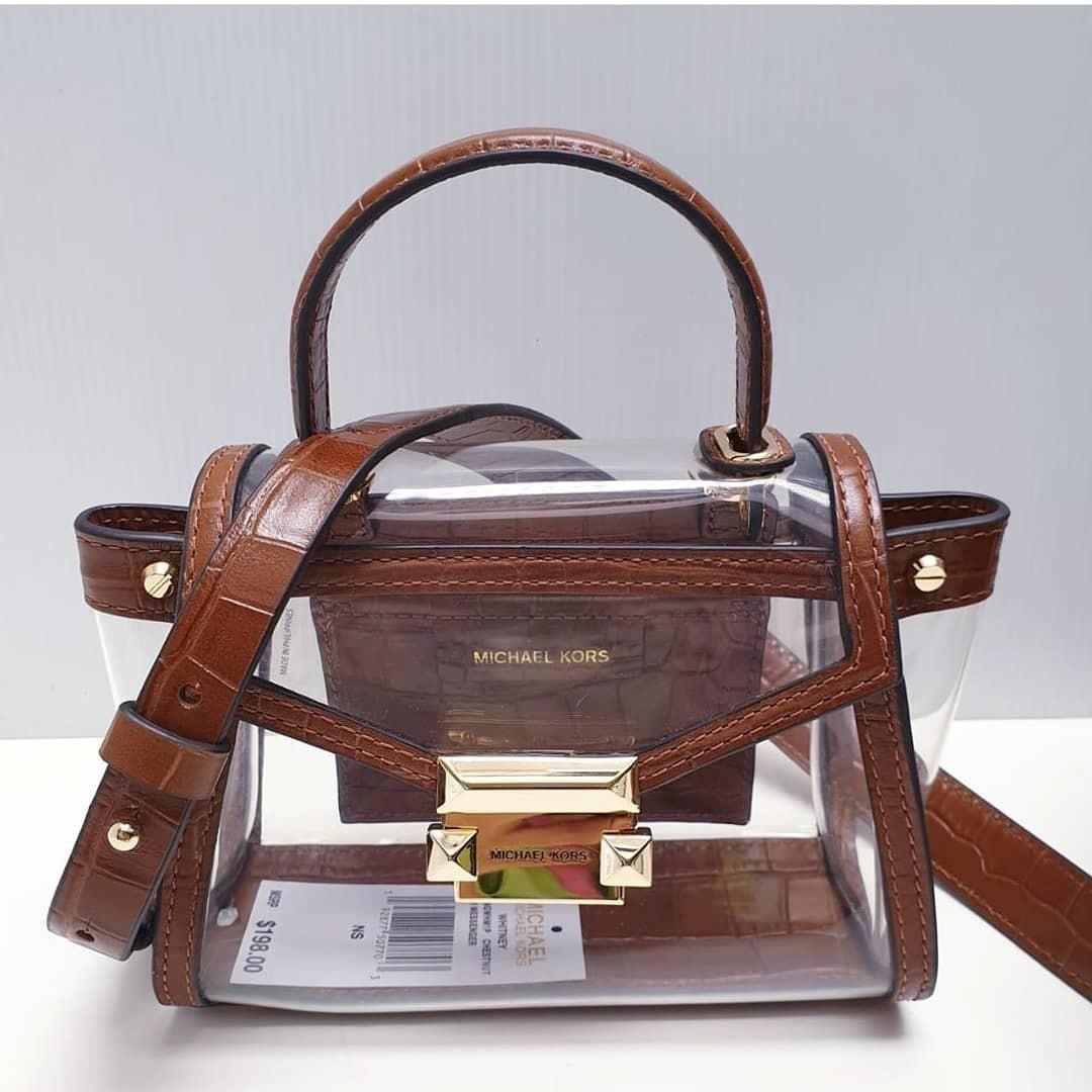 Whitney mini clear and leather satchel outlet