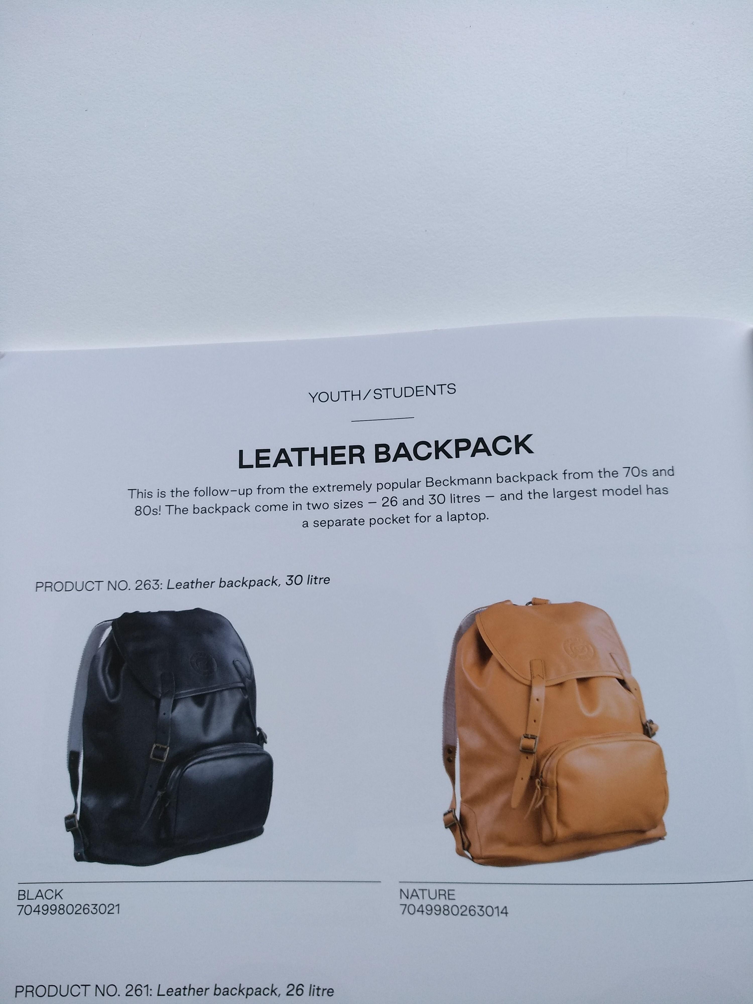 Leather backpack 18 liter, Nature - Beckmann Norway