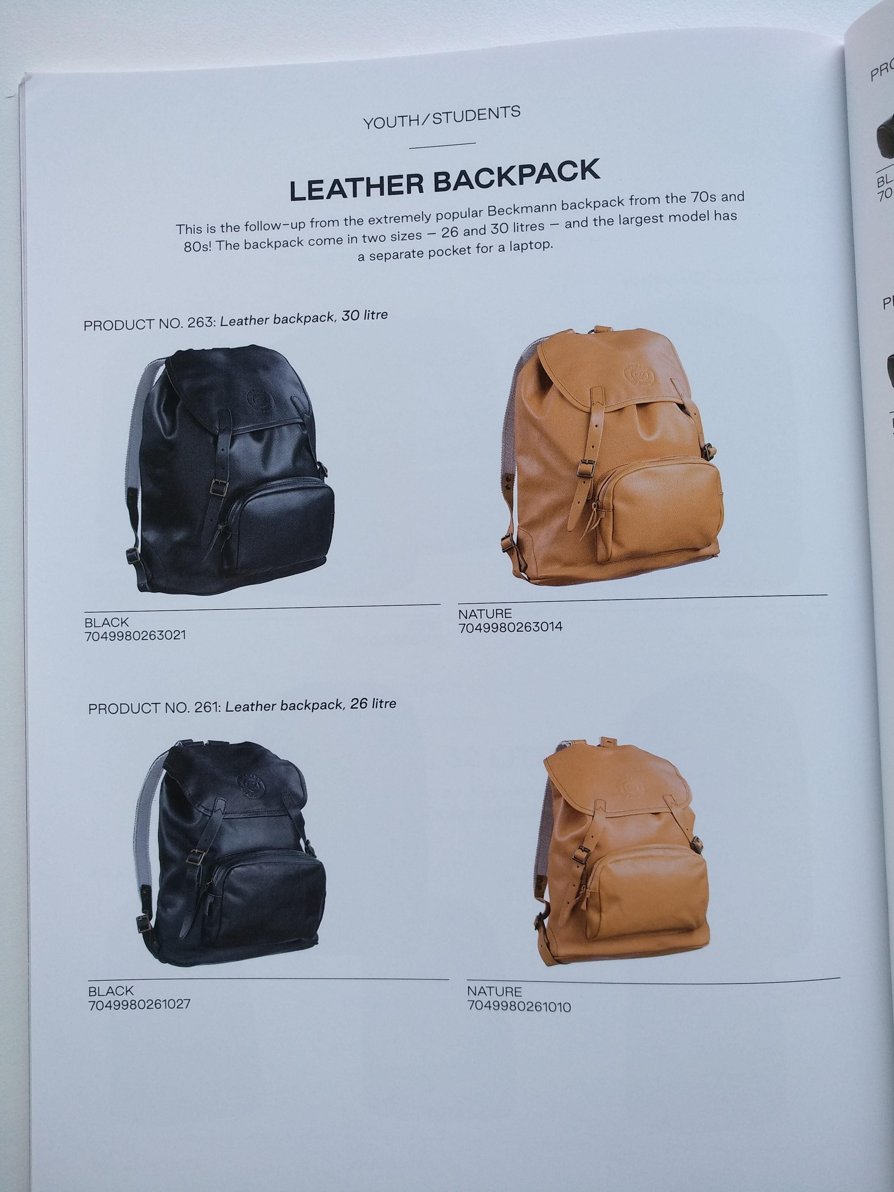 Leather backpack 18 liter, Nature - Beckmann Norway