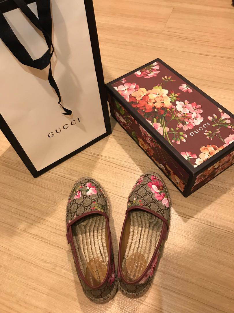 Original Gucci GG Blooms Supreme Espadrilles