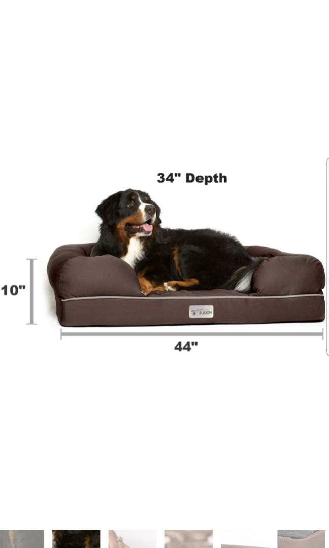 petfusion memory foam dog bed with waterproof liner & removable cover