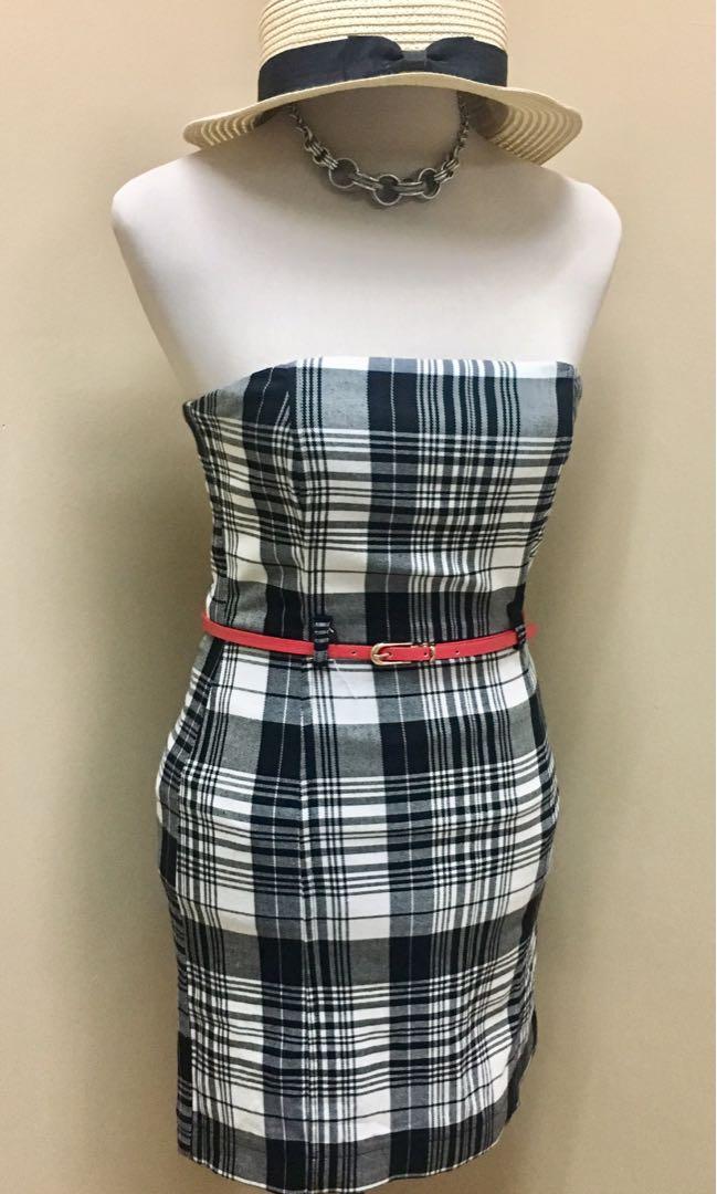 Plaid tube dress clearance