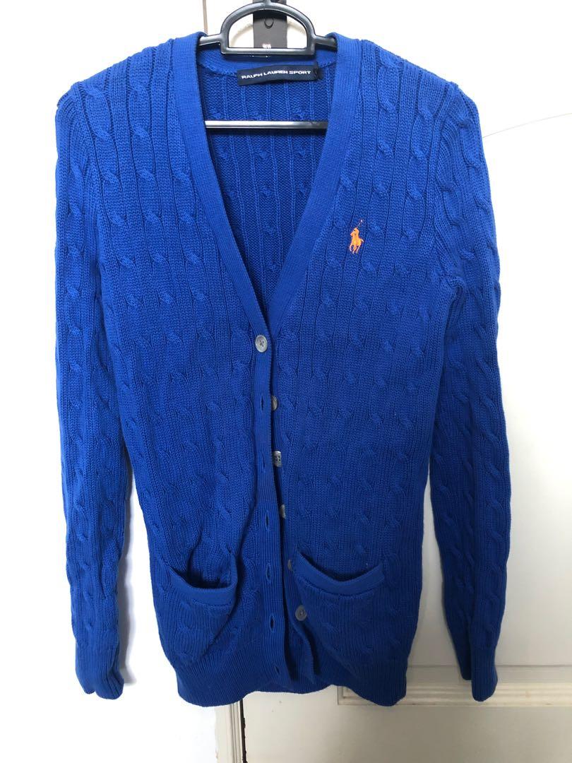Ralph Lauren Blue Cable Knit Cardigan
