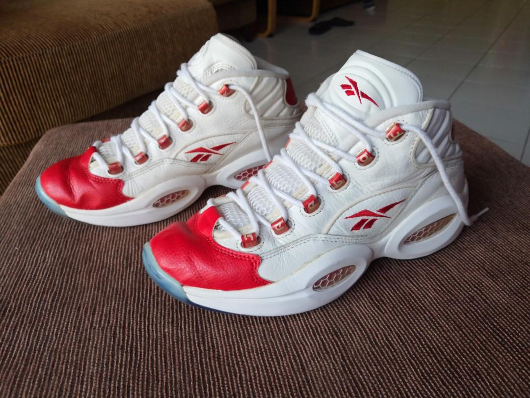 Reebok question sale mid red toe