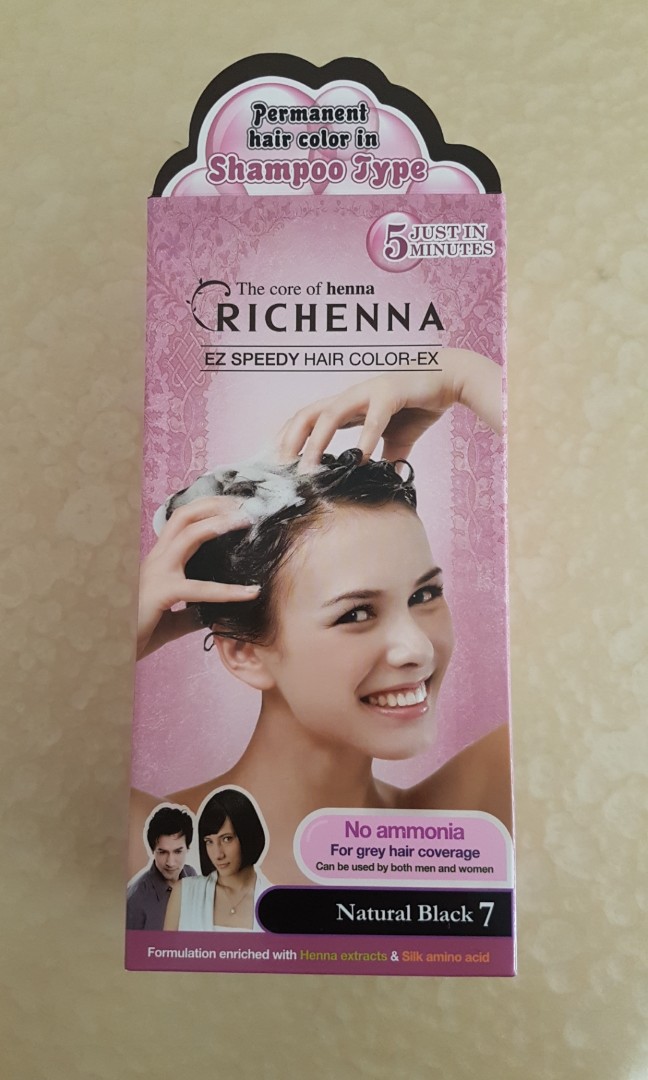 Richenna Bubble Hair Dye Natural Black Health Beauty Hair Care