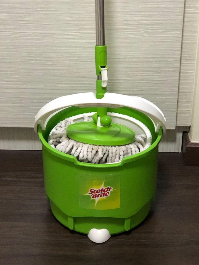 Scotch brite spin mop with handle, Home Appliances, Cleaning & Laundry