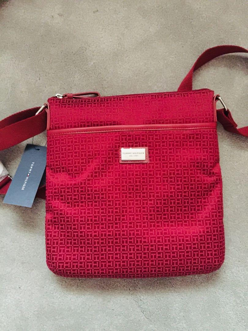 tommy hilfiger red sling bag 54f5ea