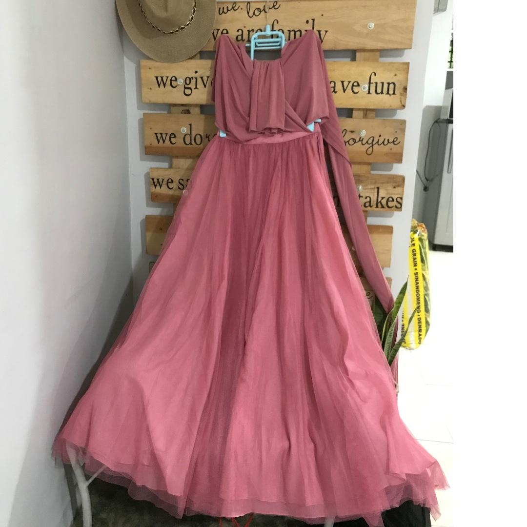 old rose color casual dress