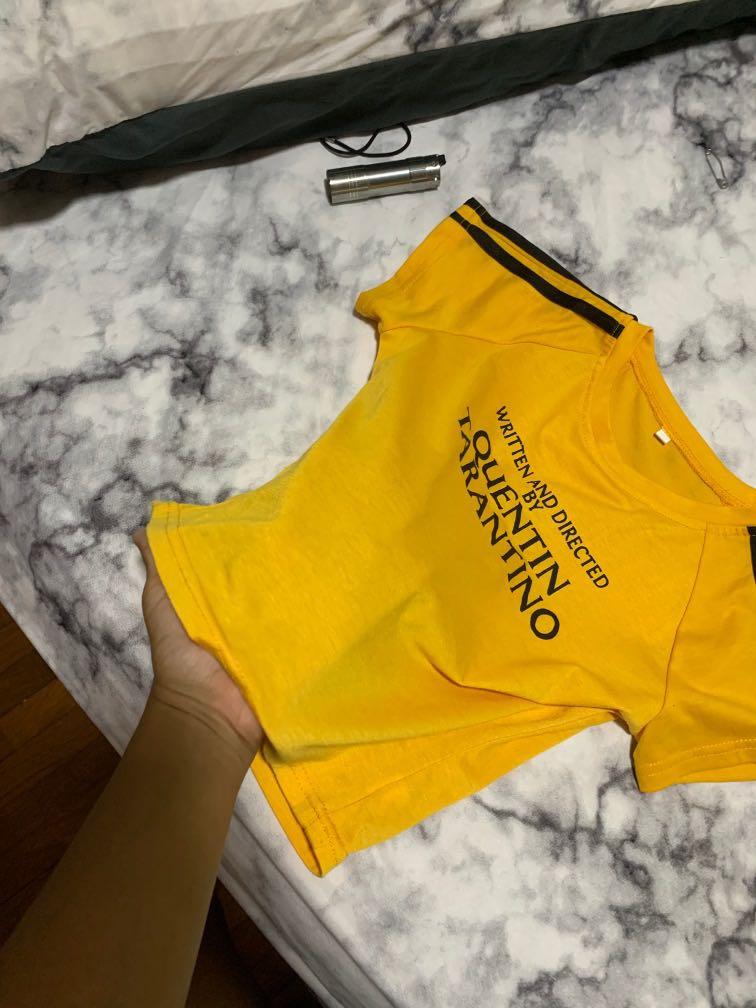 Yellow Crop Top Quentin Tarantino Women s Fashion Tops Other Tops on Carousell