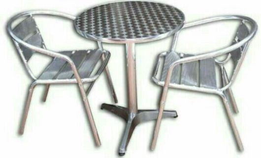 Set  Aluminum Coffee Table and chairs