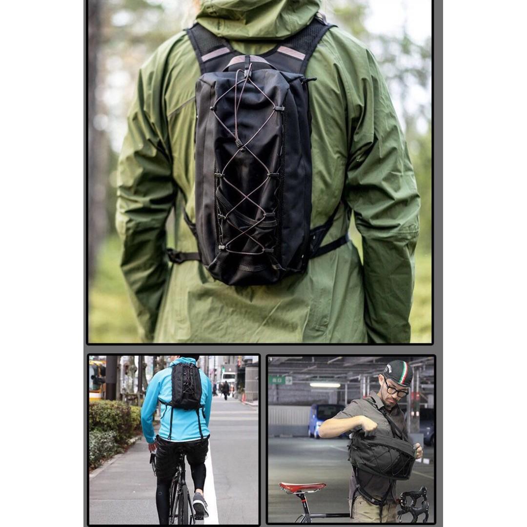 瑞典KLÄTTERMUSEN 黑色防潑水尼龍布KRAKA 9L 多功能單車背囊, 男裝, 袋